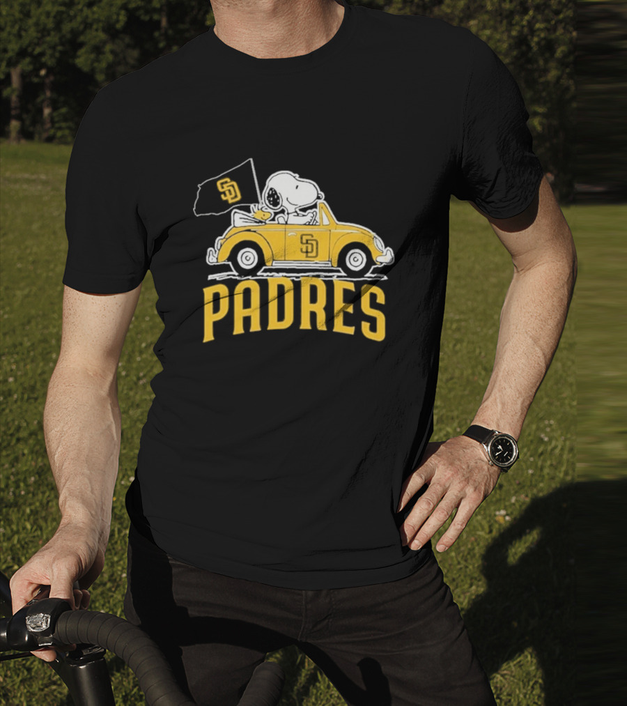 Snoopy San Diego Padres Car Flag Baseball Mascot T-Shirt