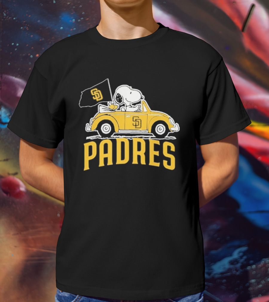 Snoopy San Diego Padres Car Flag Baseball Mascot T-Shirt