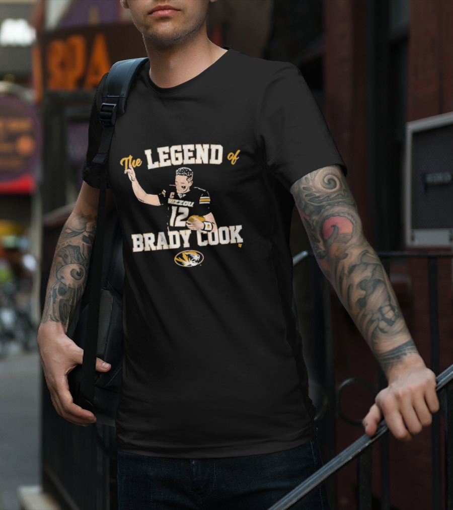 Mizzou Football The Legend Of Brady Cook Number 12 Tiger T-Shirt