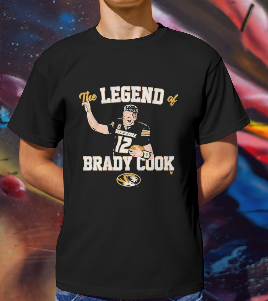 Mizzou Football The Legend Of Brady Cook Number 12 Tiger T-Shirt