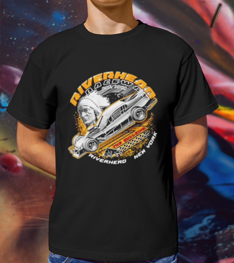 Riverhead Raceway Car Graphic Est 1940 Riverhead New York T-Shirt