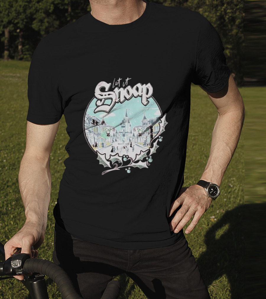 Let It Snoap Florida Day Main Street With Holly And Snowflakes Scene T-Shirt