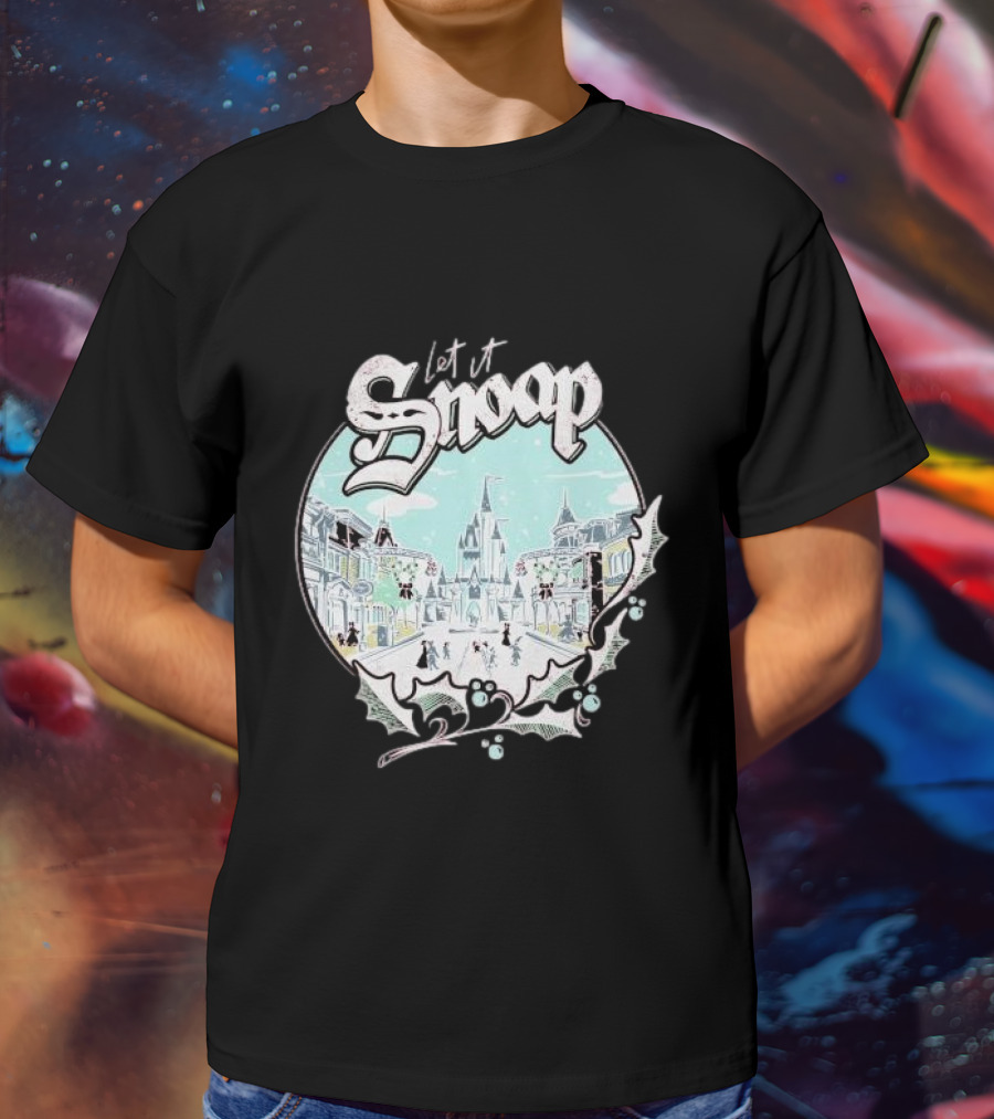 Let It Snoap Florida Day Main Street With Holly And Snowflakes Scene T-Shirt