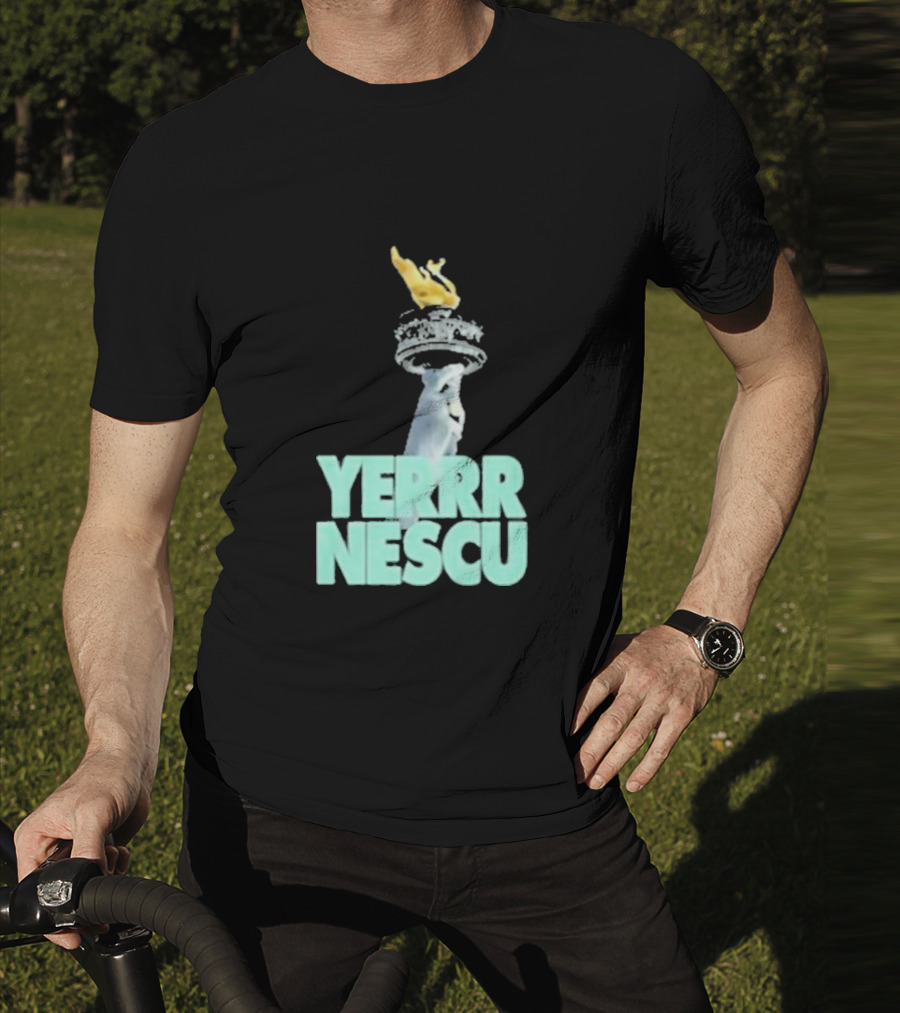 Sabrina Rocking The YERRR NESCU Statue Of Liberty Torch Flame T-Shirt