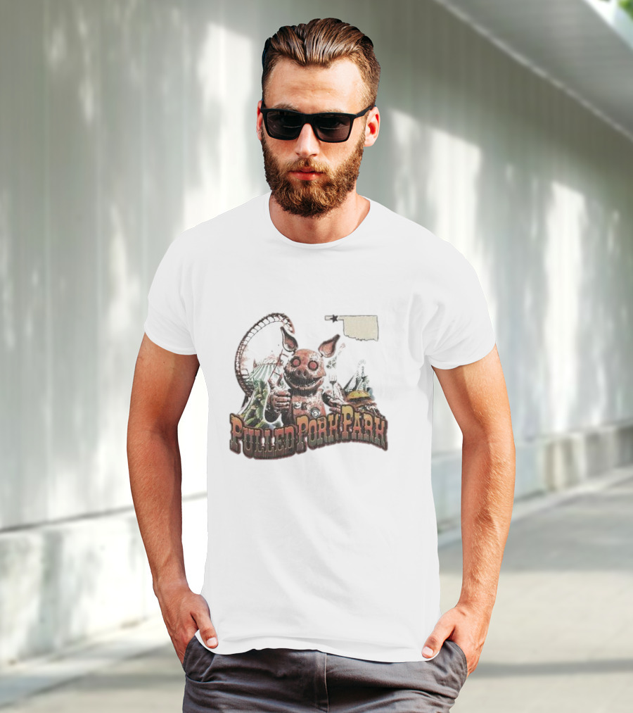 Pulled Pork Park Hivemind Roller Coaster Oklahoma Pig Carnival T-Shirt