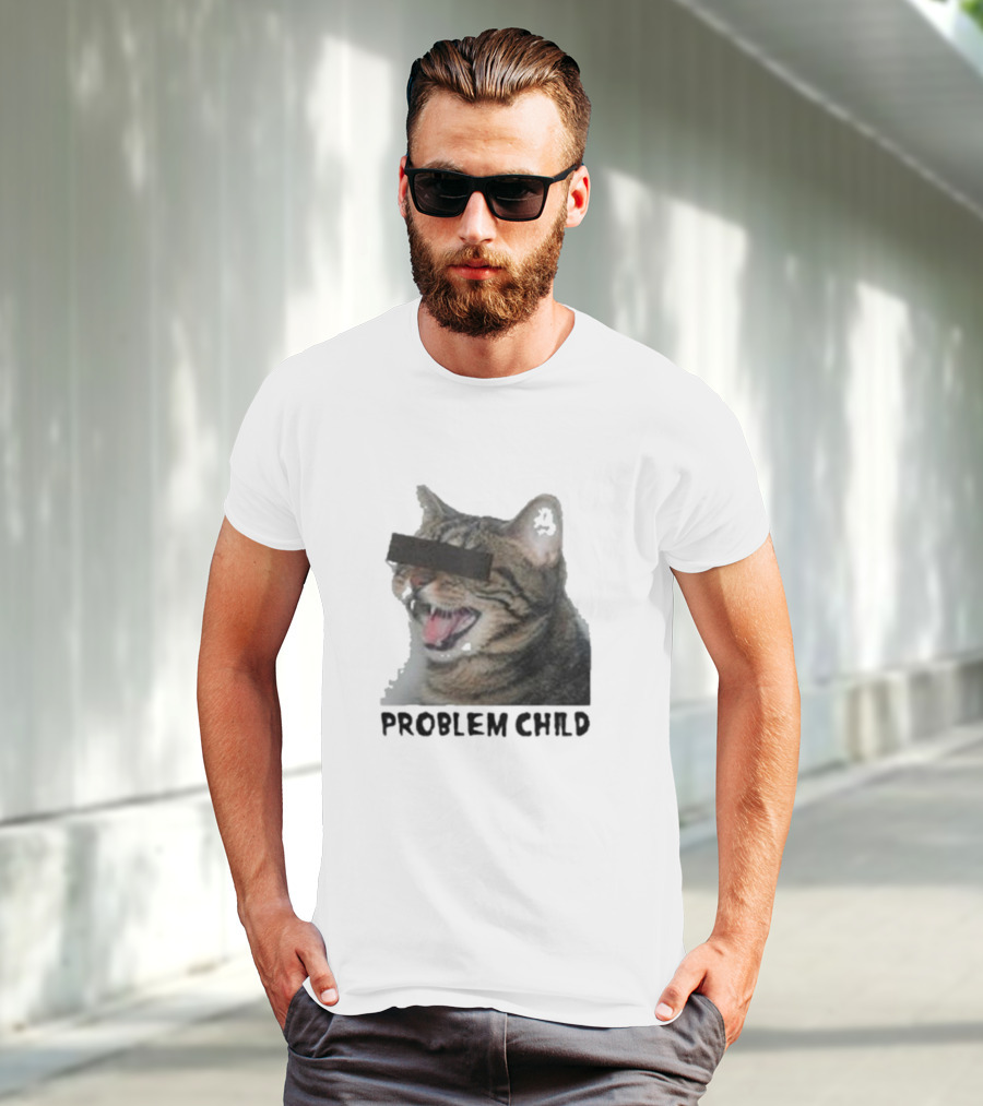 PROBLEM CHILD Cat Meme Censored Face T-Shirt