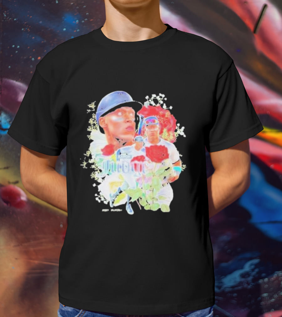 Aaron Judge Smell The Roses New York Yankees Baseball Player Floral T-Shirt