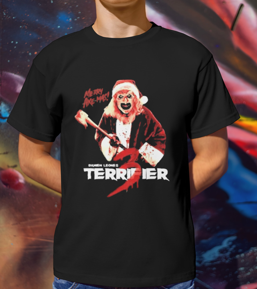Damien Leone's Terrifier 3 Mery Axe-Mas Red Santa Clown T-Shirt