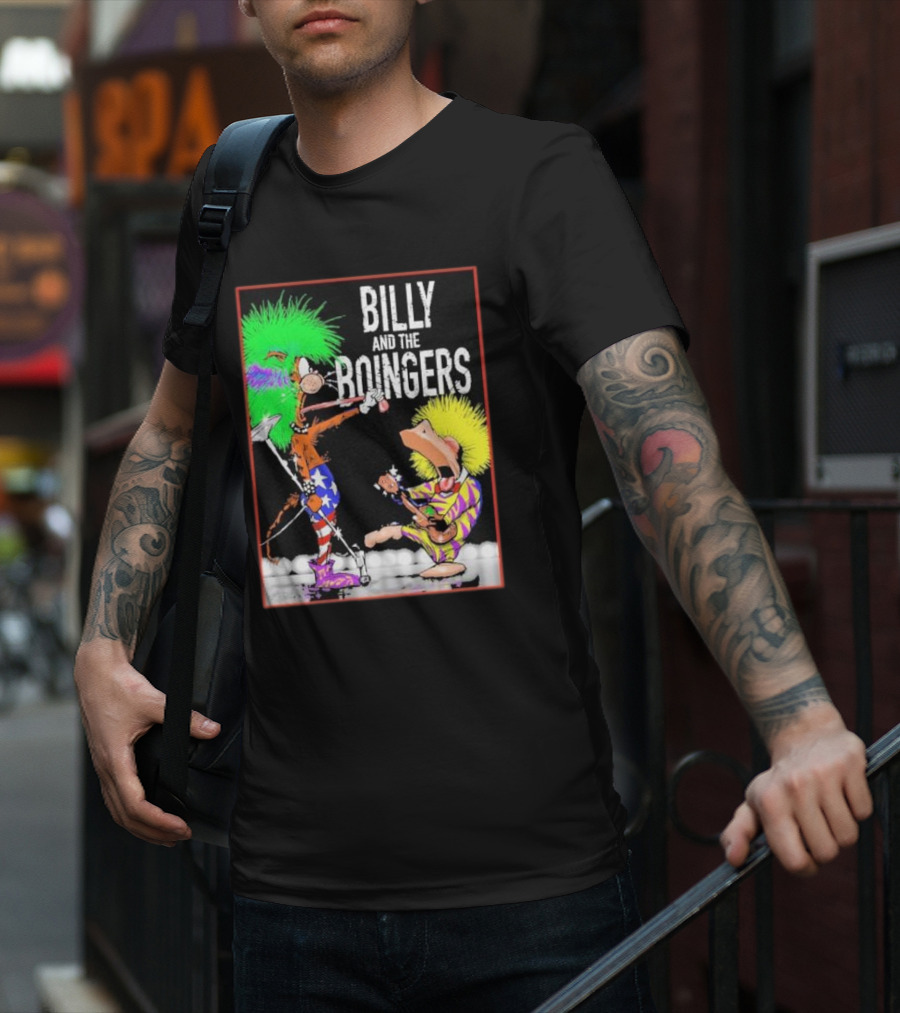 Billy And The Boingers Celebrate Big Hair Era With Great Music Star Stripes And Colors T-Shirt
