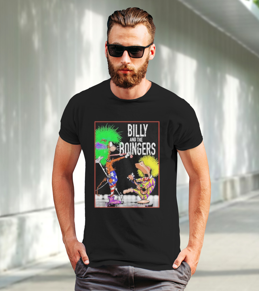 Billy And The Boingers Celebrate Big Hair Era With Great Music Star Stripes And Colors T-Shirt