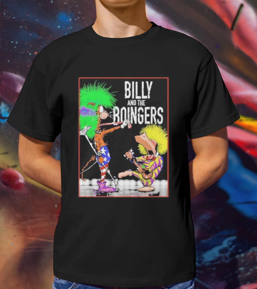 Billy And The Boingers Celebrate Big Hair Era With Great Music Star Stripes And Colors T-Shirt