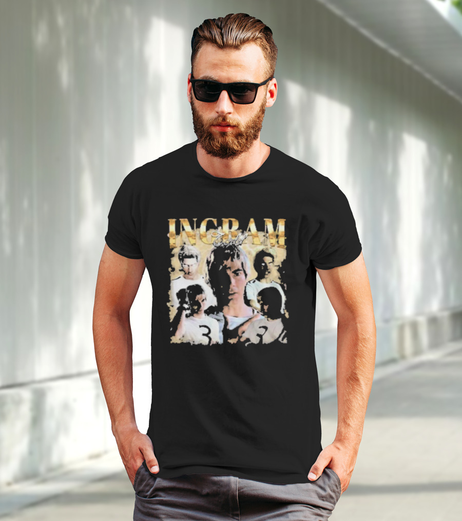 Todd Ingram Retro Collage With Gold Text And Number Three T-Shirt