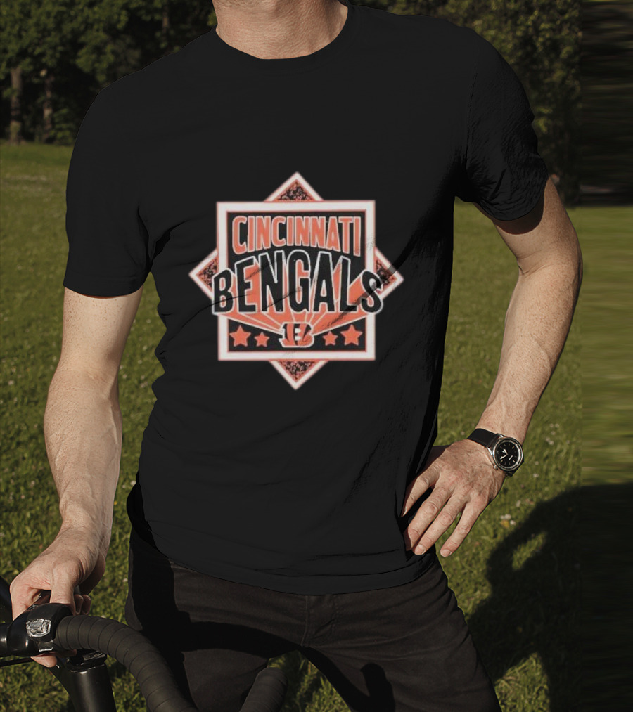 Cincinnati Bengals Stars Five Orange Black Triangles T-Shirt