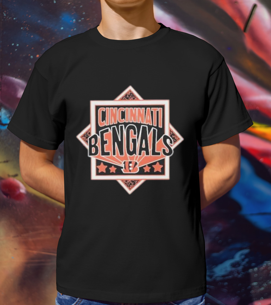 Cincinnati Bengals Stars Five Orange Black Triangles T-Shirt