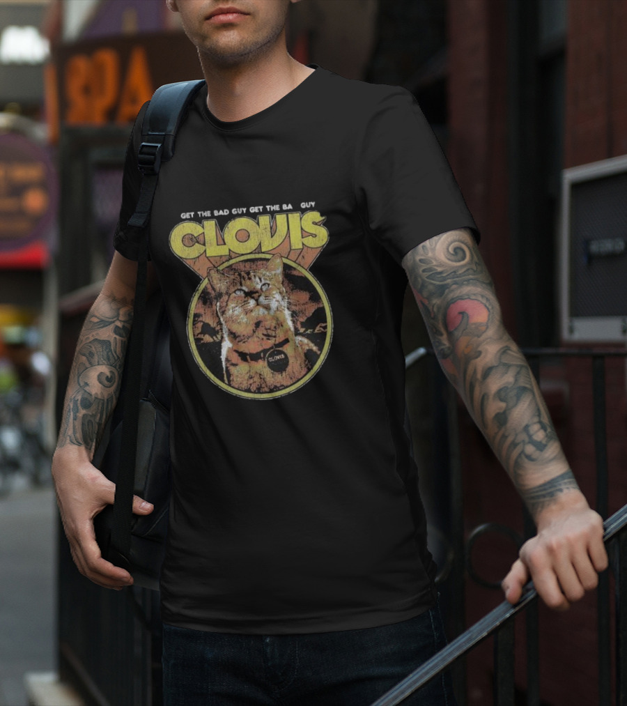 Get The Bad Guy Clovis The Attack Cat Retro T-Shirt