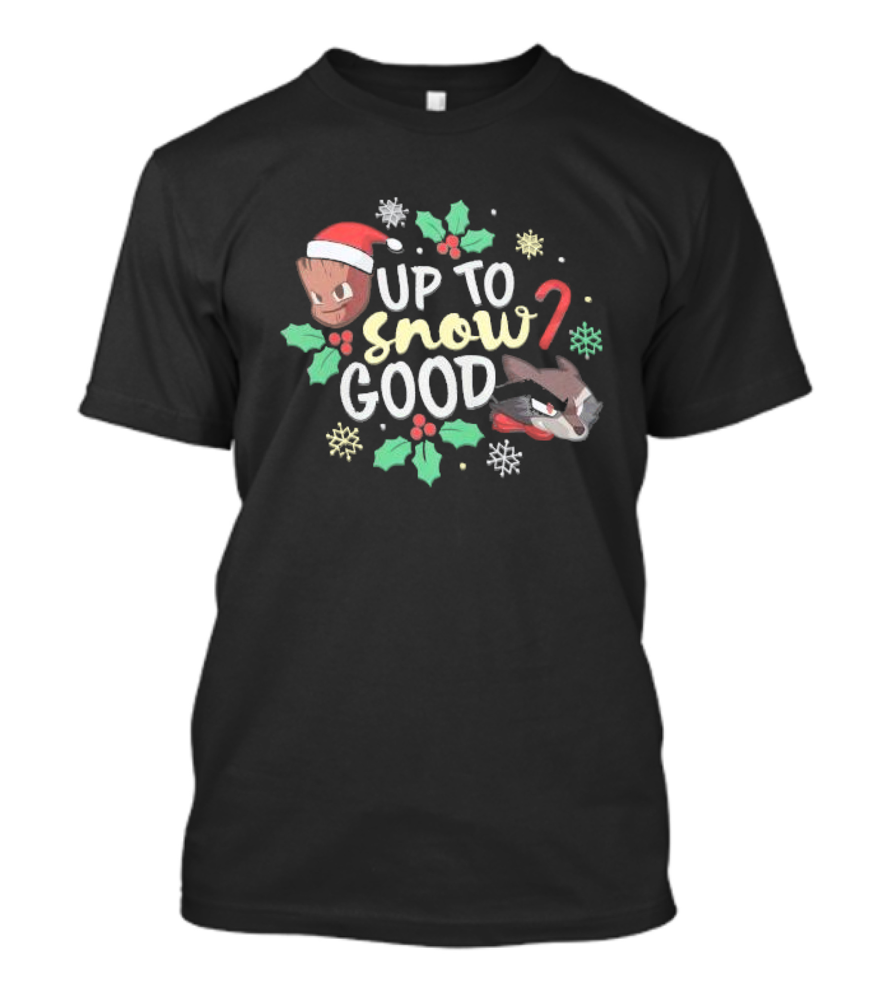 Groot And Rocket Up To Snow Good Guardians Christmas Holiday T-Shirt
