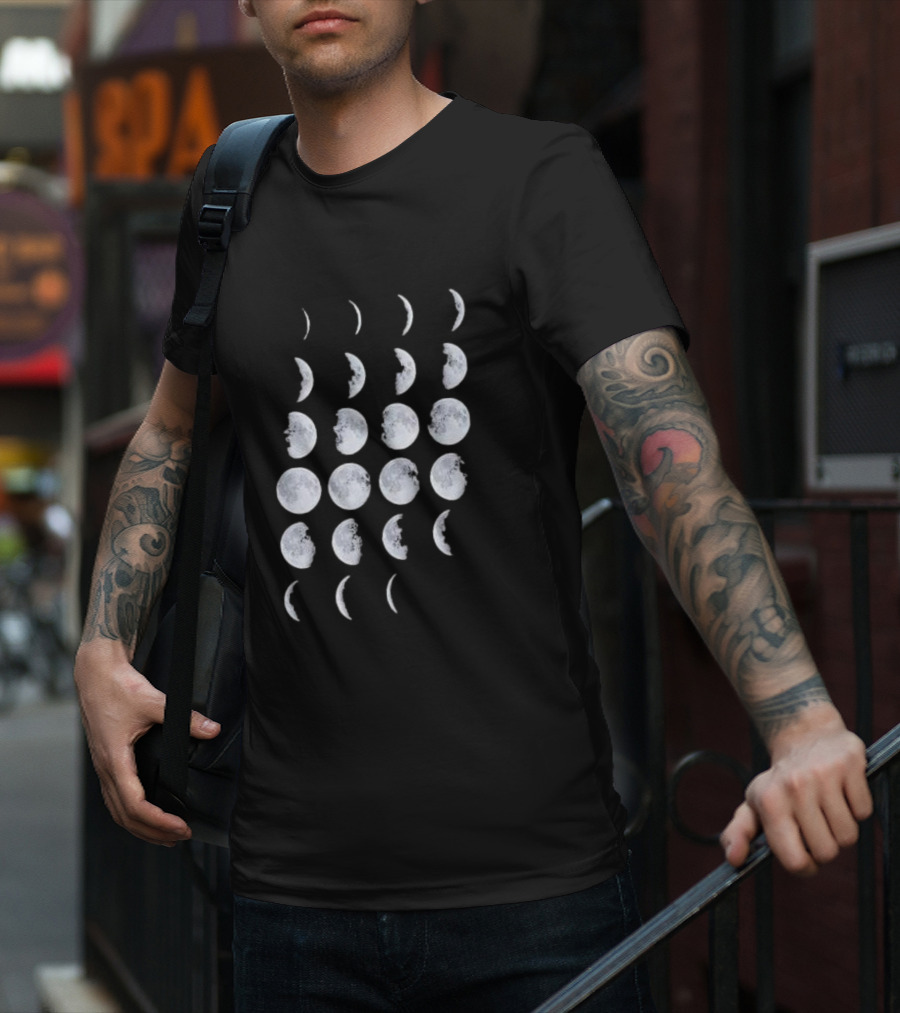 Organic Cotton Moon Phases Lunar Cycle T-Shirt