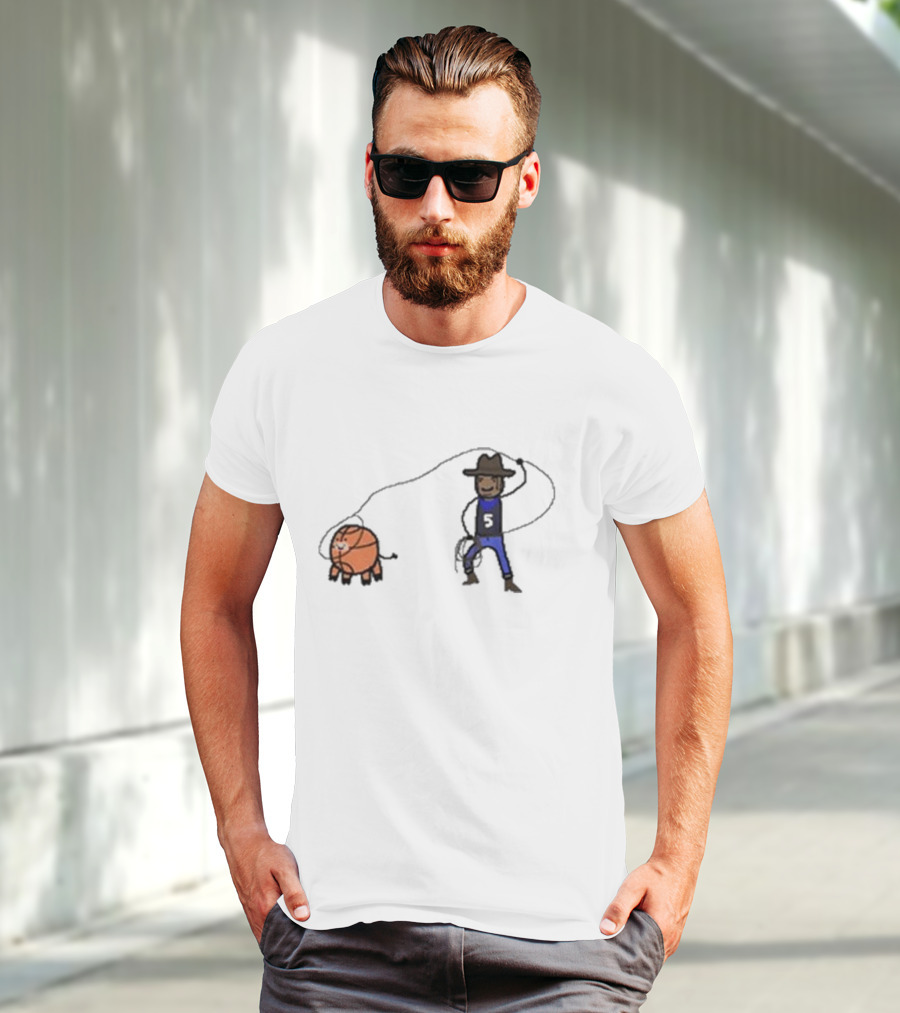 Paint Paolo Ranch-Ero Basketball Cowboy With Number Five T-Shirt