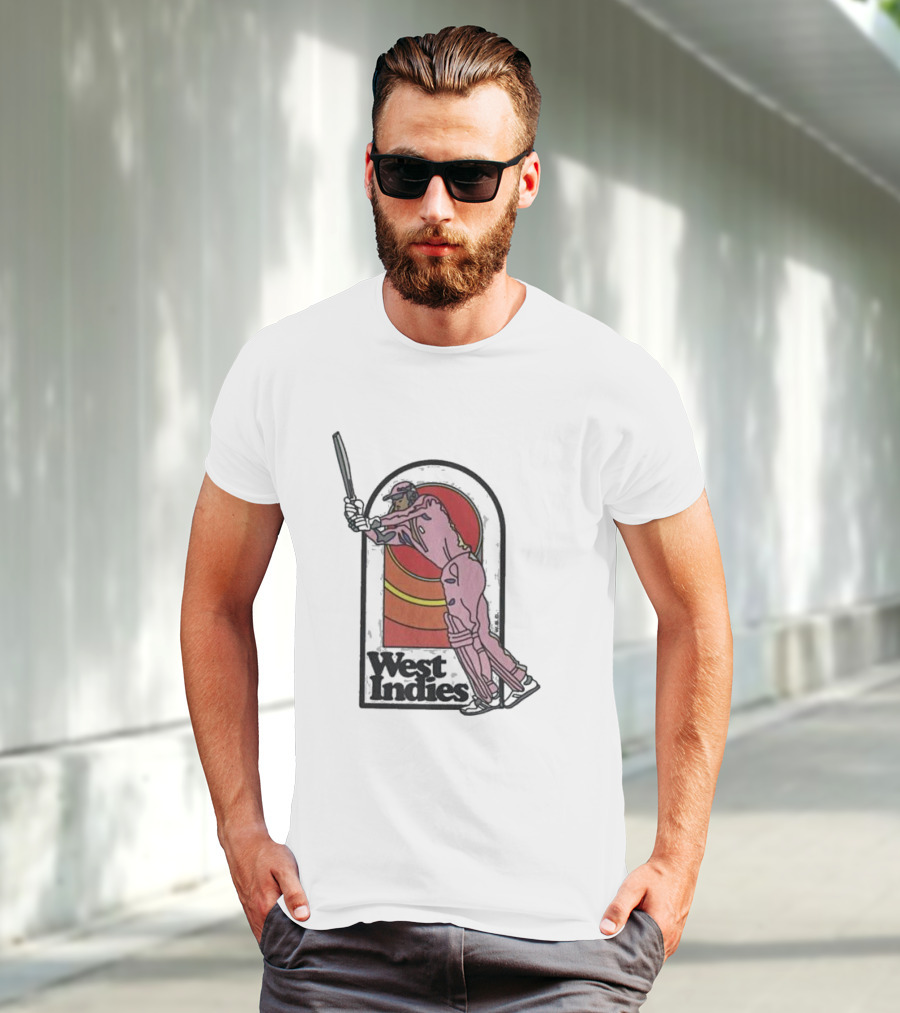 West Indies Cricket Pink 70s Uniform T-Shirt
