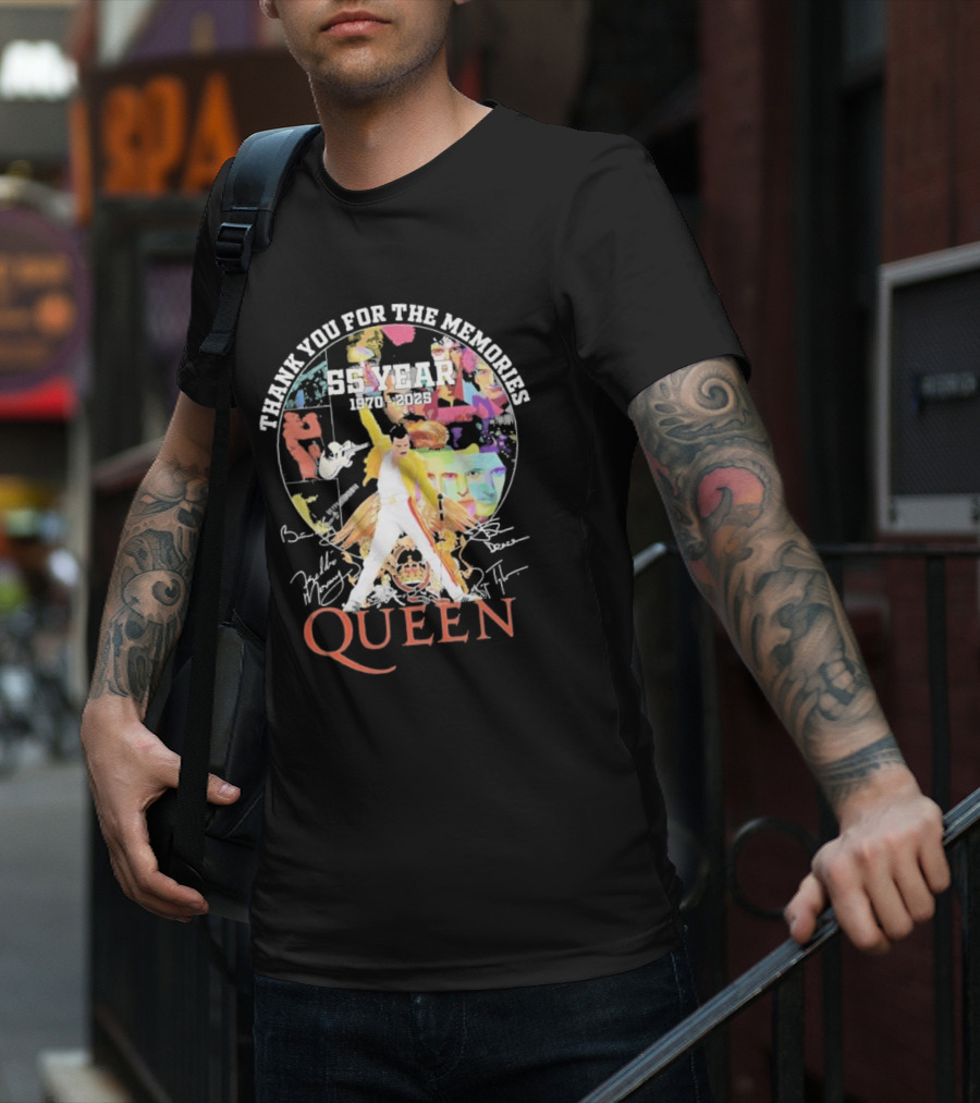 Thank You For The Memories 55 Years 1970-2025 Queen Iconic Band T-Shirt