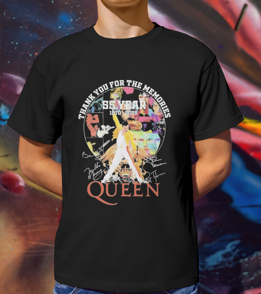 Thank You For The Memories 55 Years 1970-2025 Queen Iconic Band T-Shirt