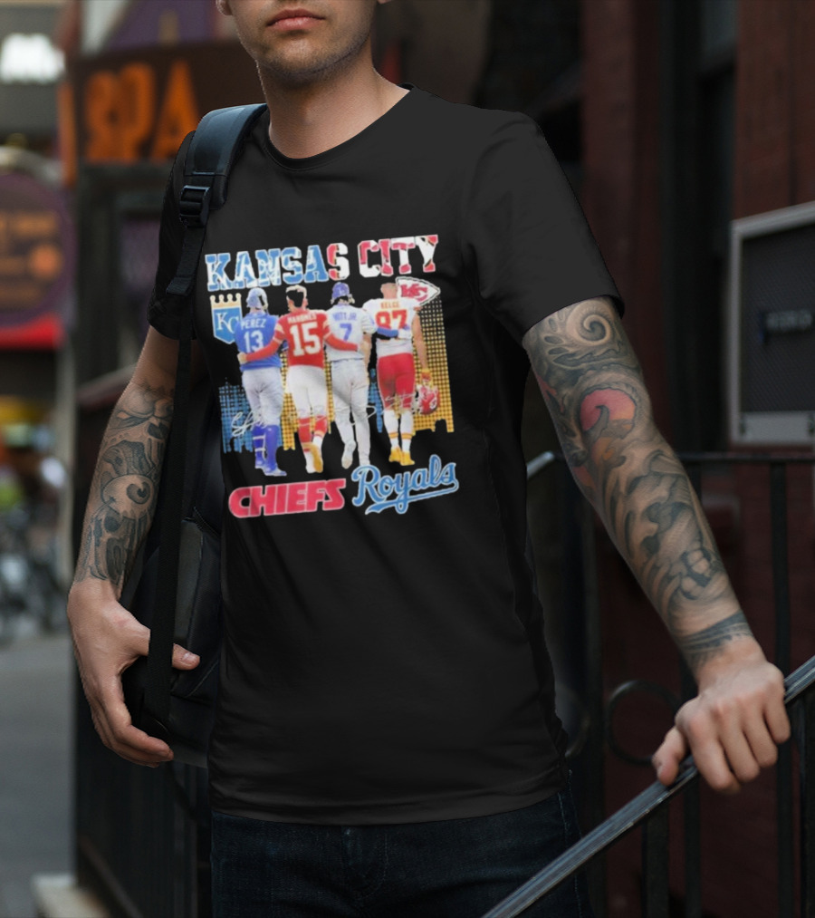 Kansas City Chiefs Royals Perez Mahomes Witt Jr Kelce T-Shirt