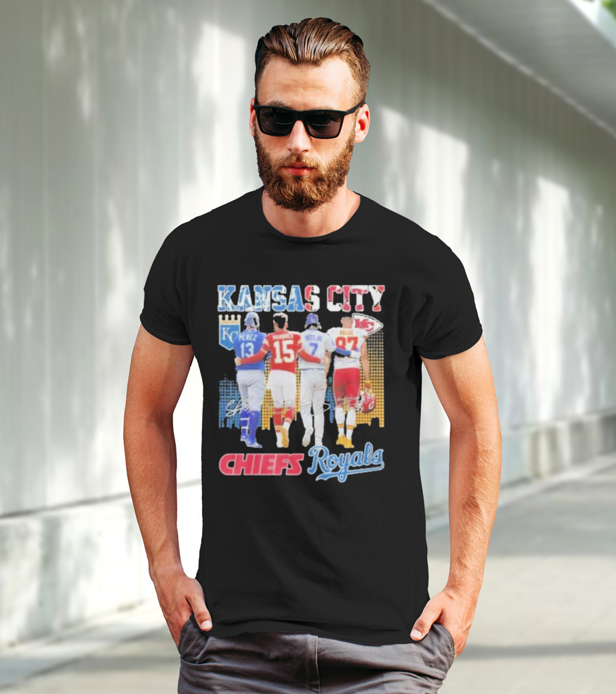 Kansas City Chiefs Royals Perez Mahomes Witt Jr Kelce T-Shirt