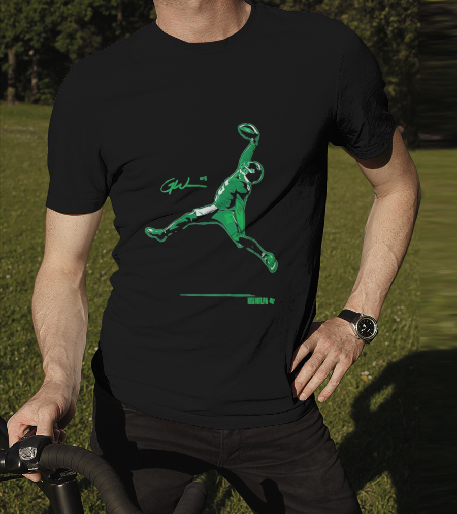 Garrett Wilson One-Handed Air Catch GW #5 NFLPA T-Shirt