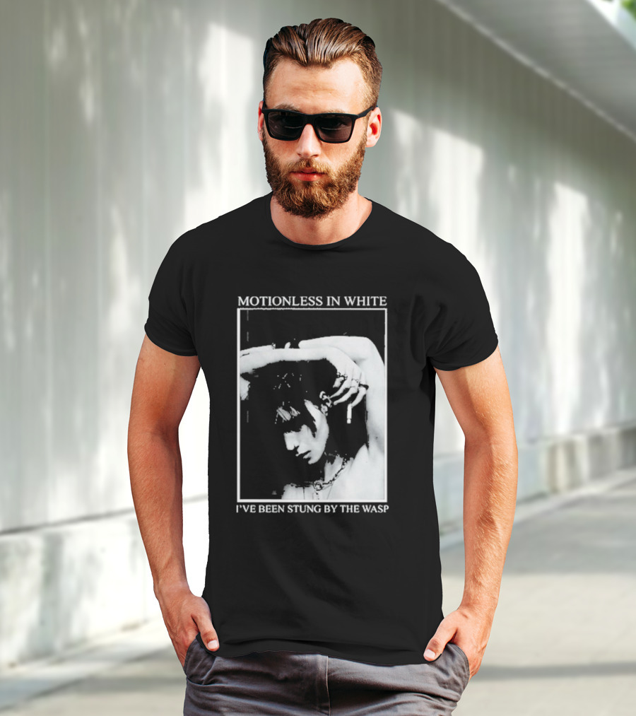 Motionless In White I've Been Stung By The Wasp Monochrome Portrait Image T-Shirt