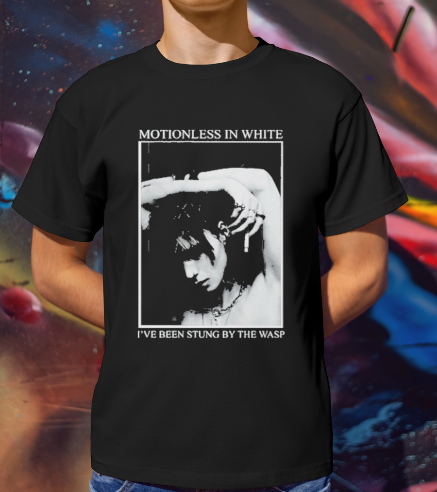 Motionless In White I've Been Stung By The Wasp Monochrome Portrait Image T-Shirt