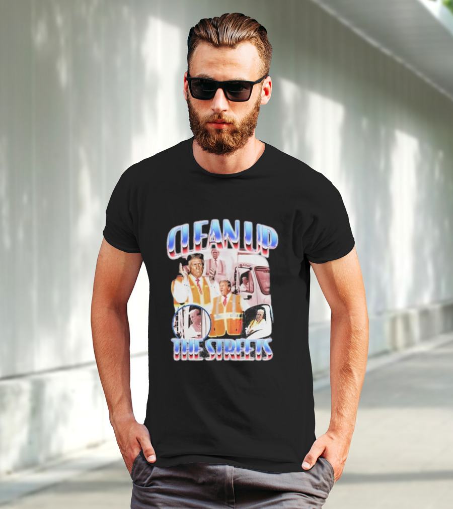 Old Row Clean Up The Streets Iconic Public Figures In Safety Vests T-Shirt
