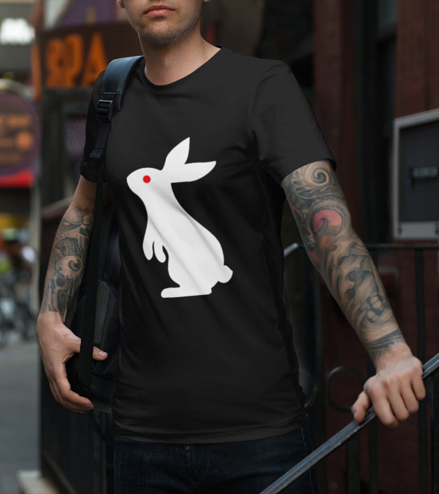Rabbit Feed Your Head White Rabbit Red Eye T-Shirt