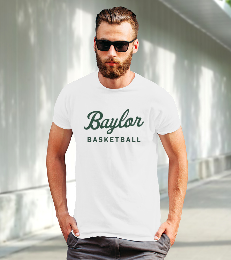 Baylor Basketball Green Text T-Shirt