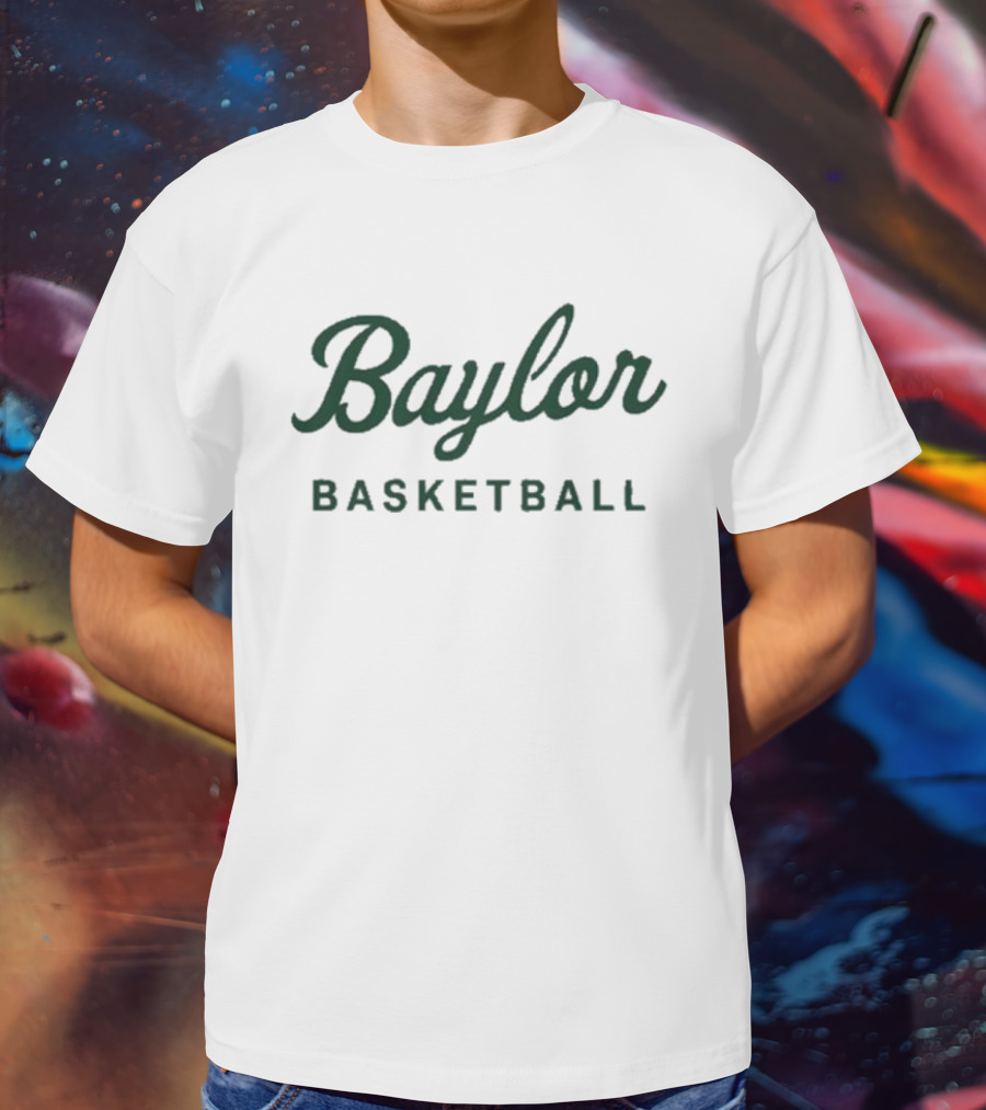 Baylor Basketball Green Text T-Shirt