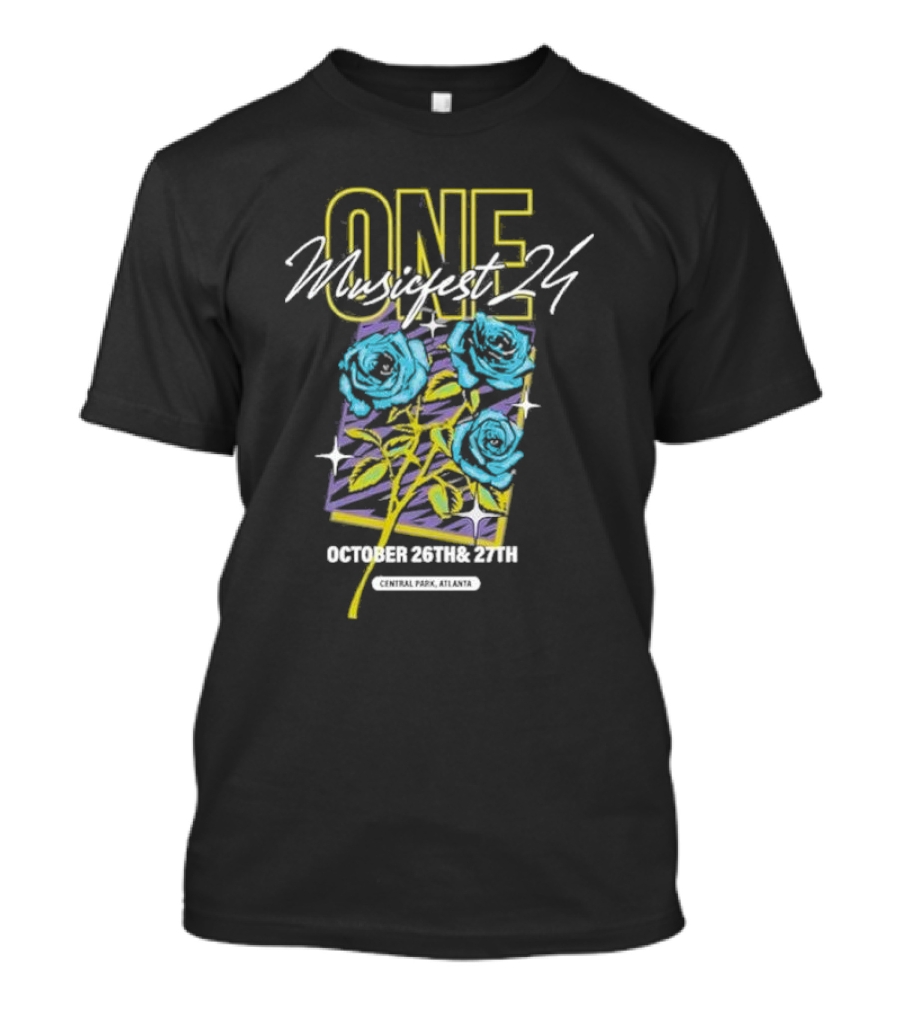 One Music Fest 24 October 26th And 27th Central Park Atlanta Blue Roses T-Shirt