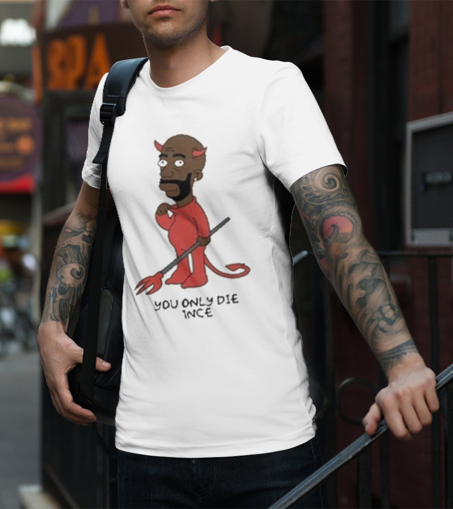 Gibbsons Ss You Only Die 1Nce Devil Cartoon T-Shirt