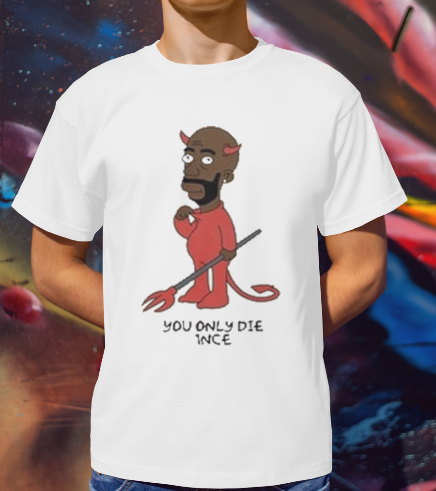 Gibbsons Ss You Only Die 1Nce Devil Cartoon T-Shirt