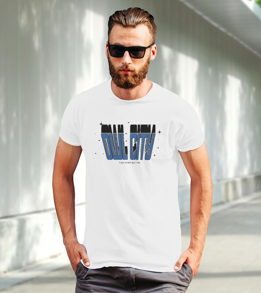 Owl City Push Start Button Retro Game T-Shirt
