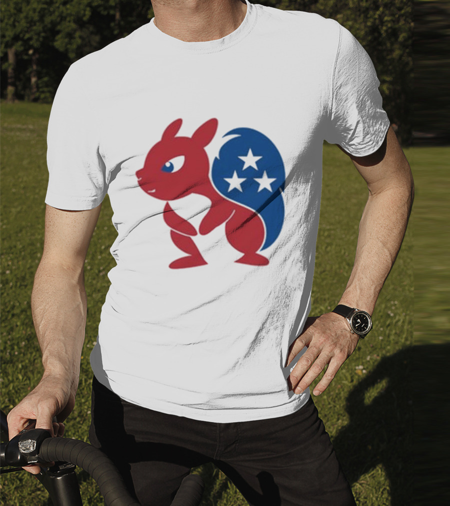 Squirrel Mascot With Stars And GOP Red White Blue T-Shirt
