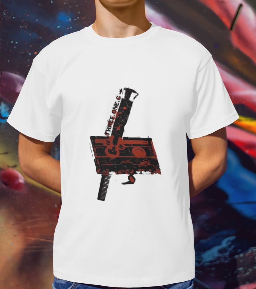 Three One G Records Sound Style Violence Cassette Gun Combination T-Shirt