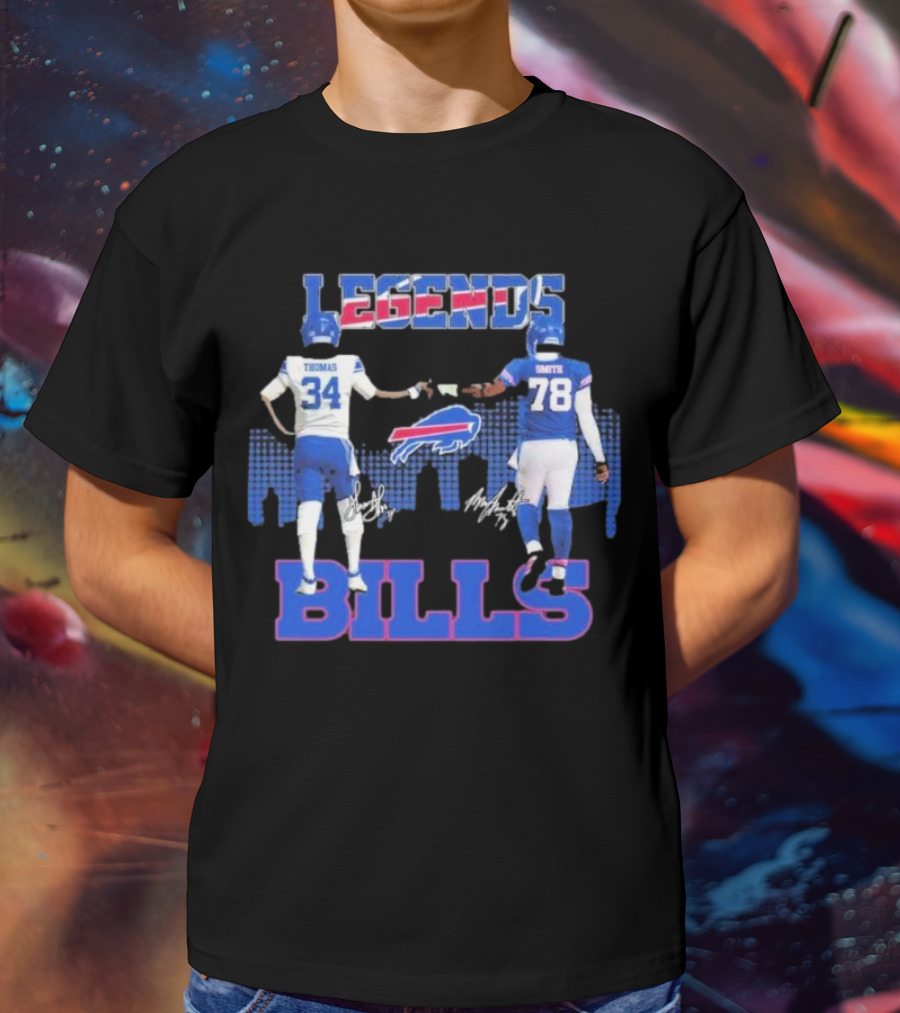 LEGENDS BILLS Thomas Smith 34 78 Buffalo Bills T-Shirt