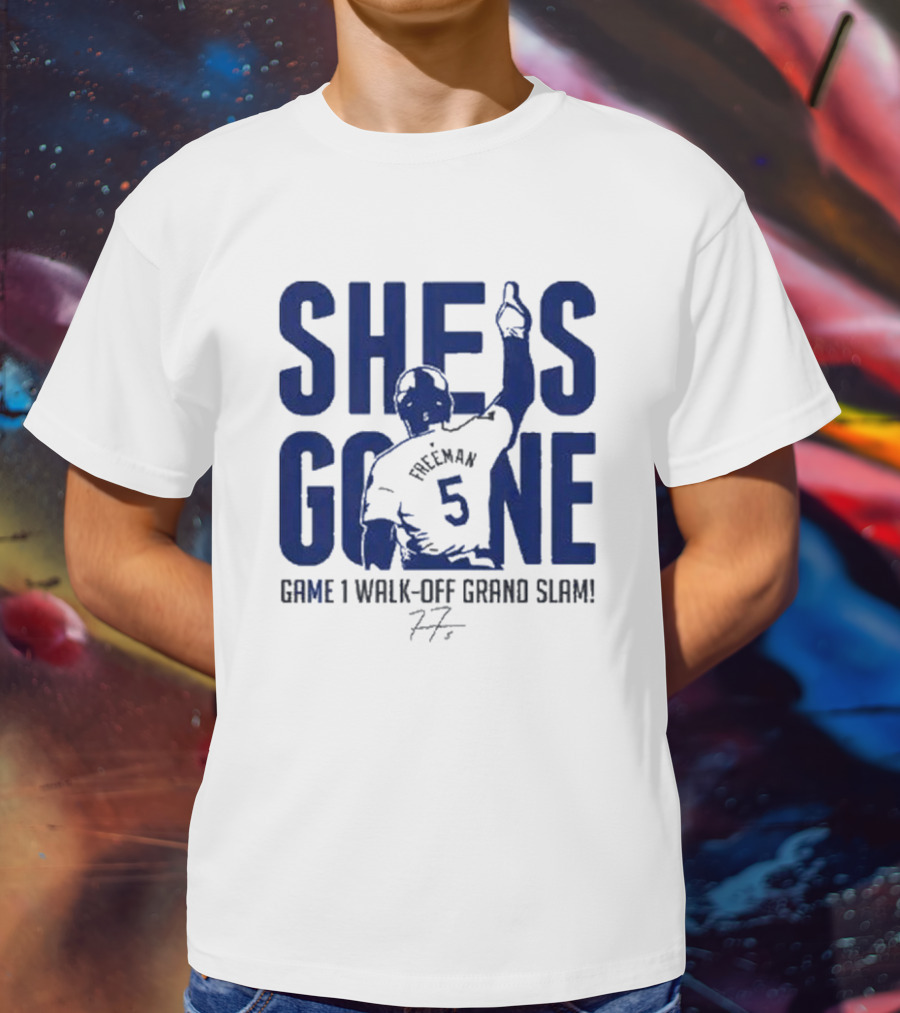 Freddie Freeman She Is Gone Baseball Game 1 Walk-Off Grand Slam T-Shirt