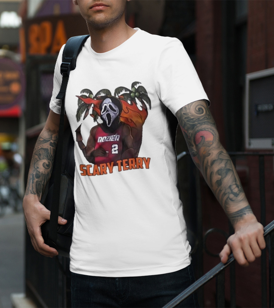 Scary Terry Rozier 2 Ghostface Basketball Tropical Flame Costume T-Shirt