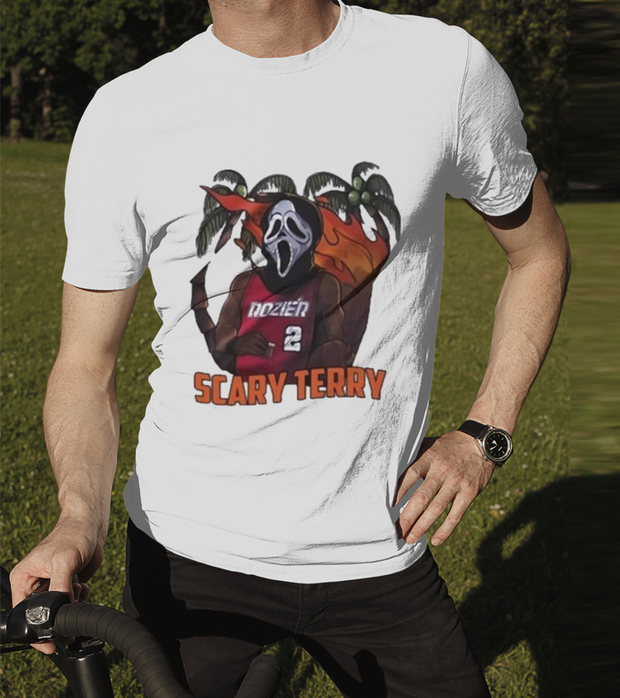 Scary Terry Rozier 2 Ghostface Basketball Tropical Flame Costume T-Shirt