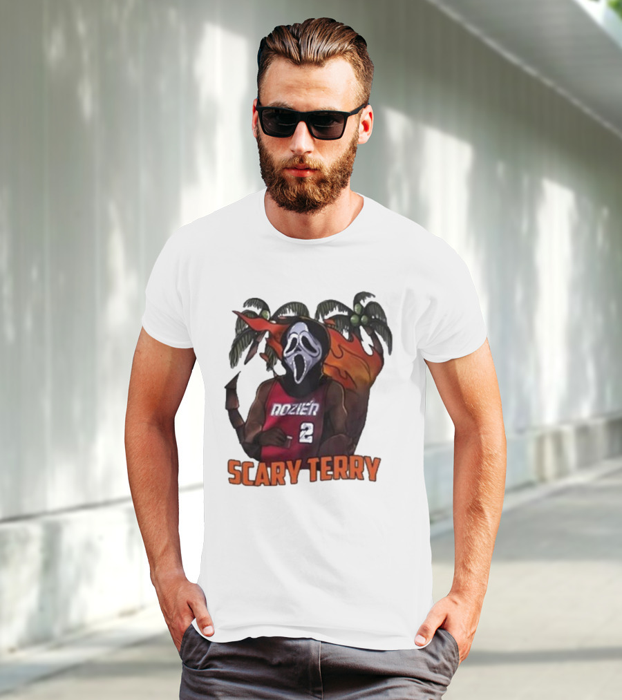 Scary Terry Rozier 2 Ghostface Basketball Tropical Flame Costume T-Shirt