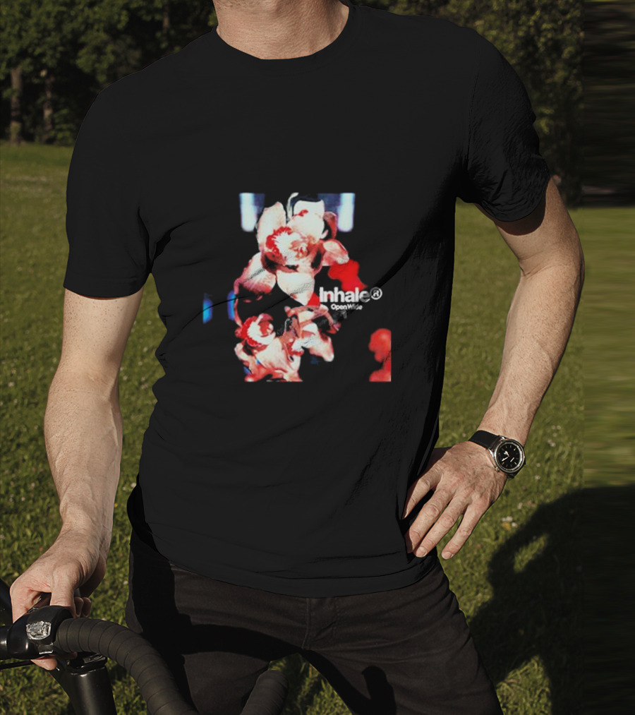 Inhale Open Wide Orchid Floral T-Shirt