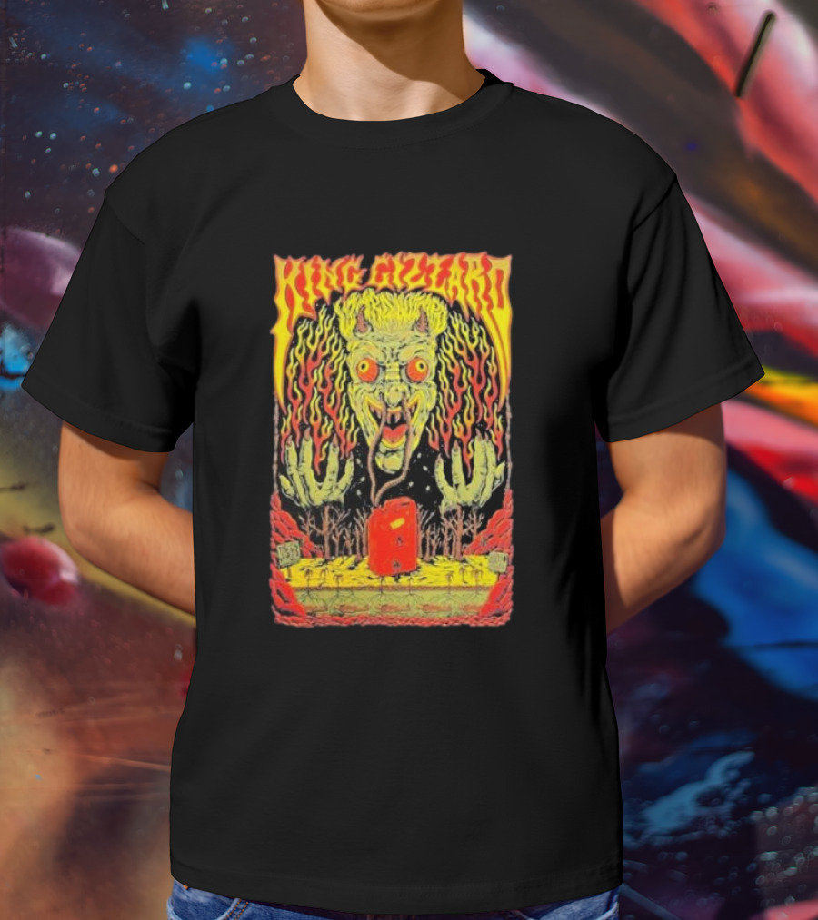 King Gizzard Monster Illustration In Paso Robles CA November 3 T-Shirt