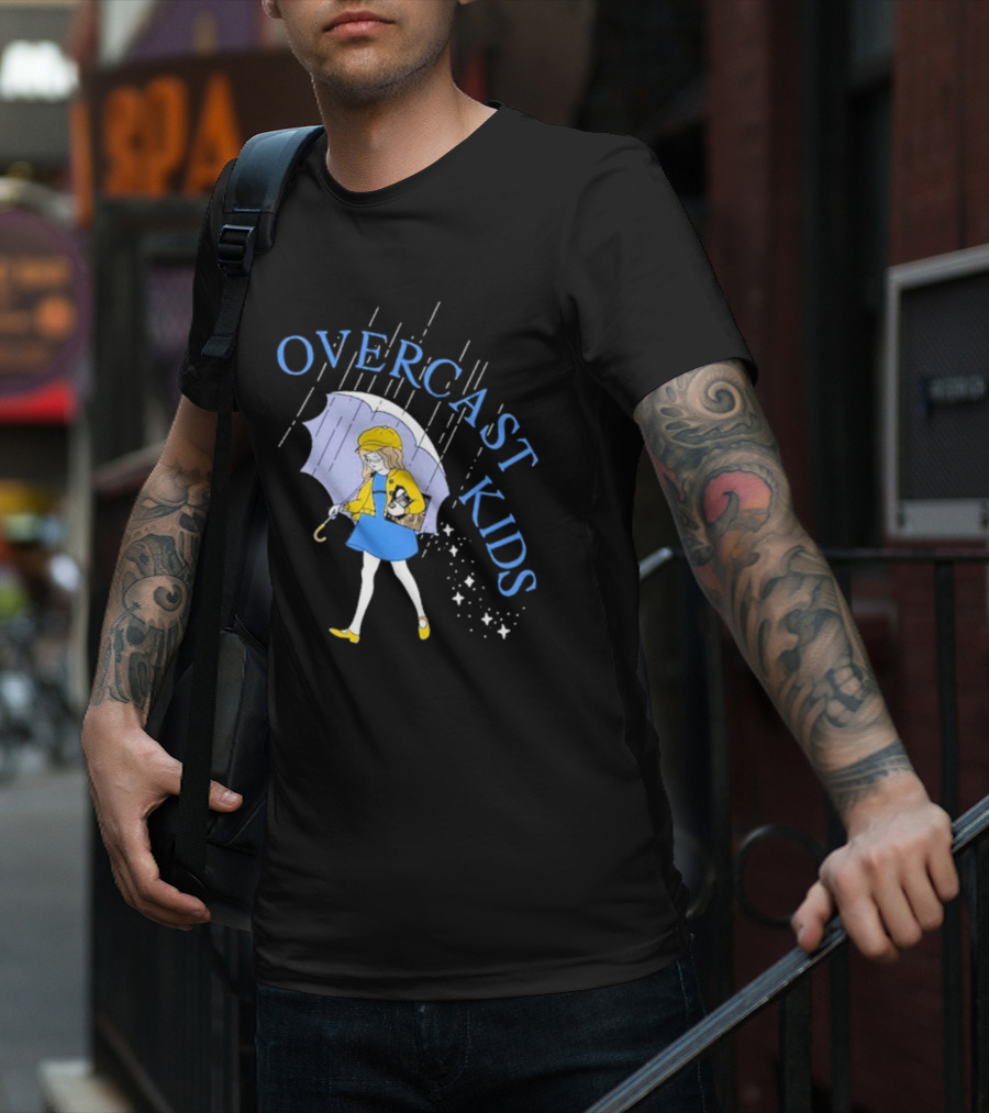 Overcast Kids Under Umbrella T-Shirt