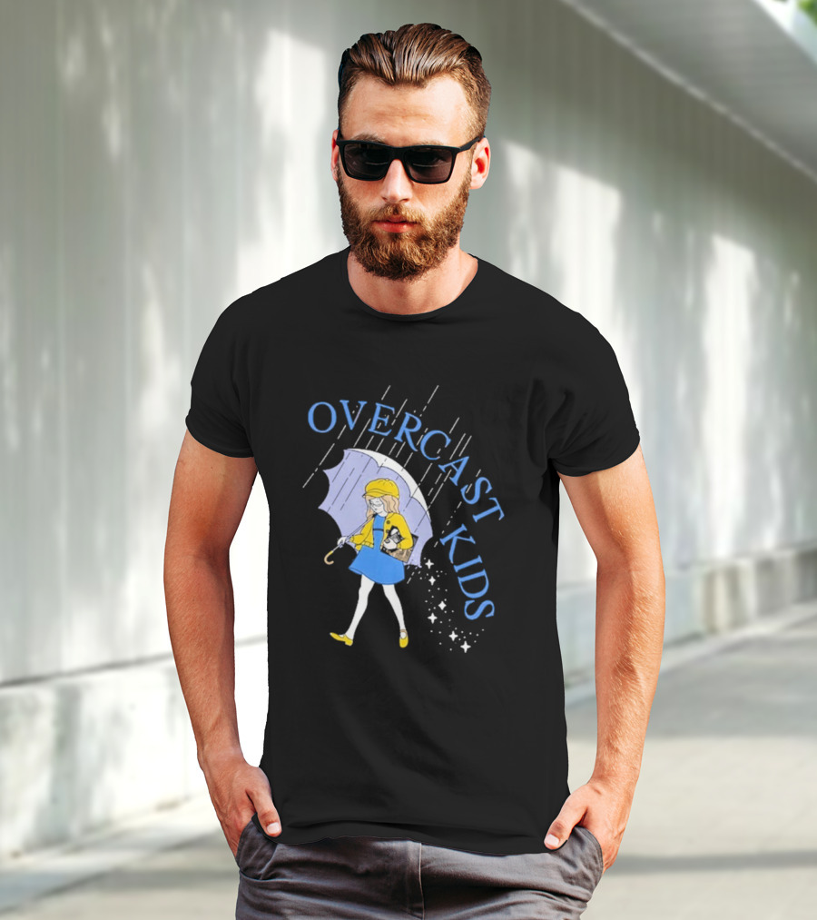 Overcast Kids Under Umbrella T-Shirt