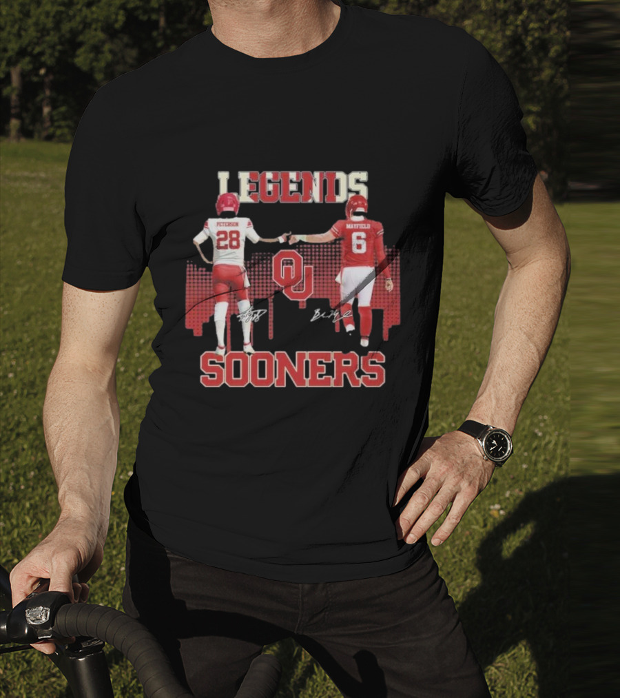 Legends Sooners Oklahoma Adrian Peterson Baker Mayfield T-Shirt
